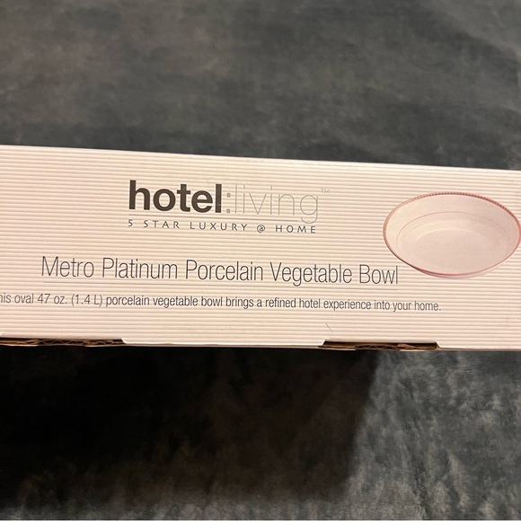 NWT Hotel Living Metro Platinum Porcelain Vegetable Bowl - Picture 3 of 7